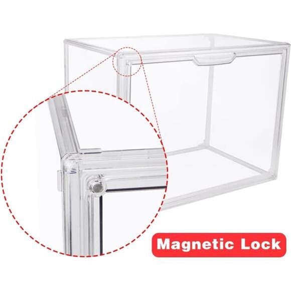 Clear Stackable Plastic Storage Bins with Magnetic Lid, Dustproof Book - Picture 5 of 7